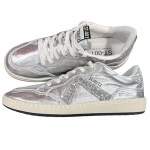 SCHUTZ Women's St-001 Rock Sneakers in Silver Size 7.5